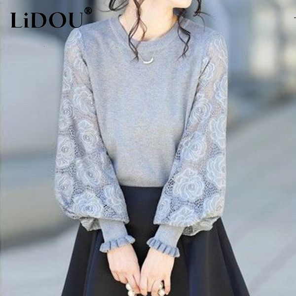 women's sweaters spring summer lace jacquard patchwork elegant fashion knitted jumpers women long sleeve loose casual all-match pullove, White;black
women's sweaters spring summer lace jacquard patchwork elegant fashion knitted jumpers women long sleeve loose casual all-match pullove, White;black