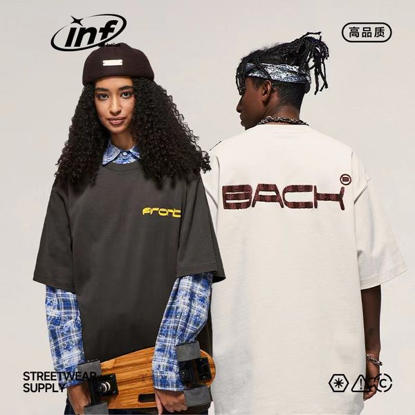 inf men's t-shirts contrast english towel embroidery bicolor t-shirt 2023 summer new fashion brand loose street short sleeve men, White;black
inf men's t-shirts contrast english towel embroidery bicolor t-shirt 2023 summer new fashion brand loose street short sleeve men, White;black