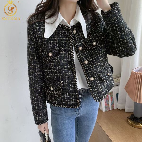 womens jackets hma women fashion black plaid tweed woolen jacket coat vintage long sleeve female outerwear chic 230223, Black;brown
womens jackets hma women fashion black plaid tweed woolen jacket coat vintage long sleeve female outerwear chic 230223, Black;brown