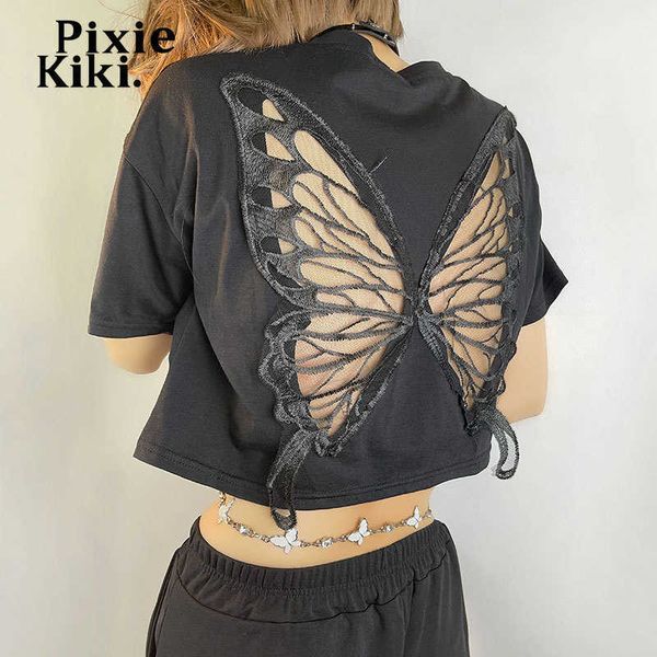 women's t-shirt pixiekiki black lace butterfly hollow out see through crop women y2k clothes summer fairycore grunge t shirts p54-bc14, White
women's t-shirt pixiekiki black lace butterfly hollow out see through crop women y2k clothes summer fairycore grunge t shirts p54-bc14, White