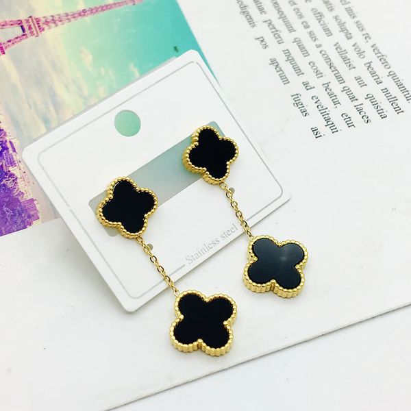 classic design clover charm stud stainless steel earring jewelry for women gift, Golden;silver
classic design clover charm stud stainless steel earring jewelry for women gift, Golden;silver