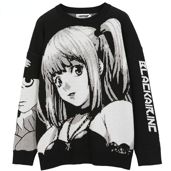 men's tshirts cotton harajuku sweater hip hop streetwear vintage japanese style anime girl knitted pullover 230223, White;black
men's tshirts cotton harajuku sweater hip hop streetwear vintage japanese style anime girl knitted pullover 230223, White;black