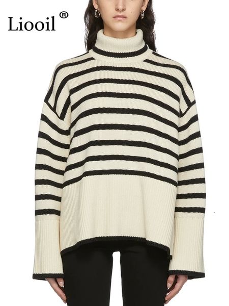 women's sweaters women striped turtleneck sweater streetwear long sleeve loose pullover female jumper autumn winter baggy knitted swea, White;black
women's sweaters women striped turtleneck sweater streetwear long sleeve loose pullover female jumper autumn winter baggy knitted swea, White;black