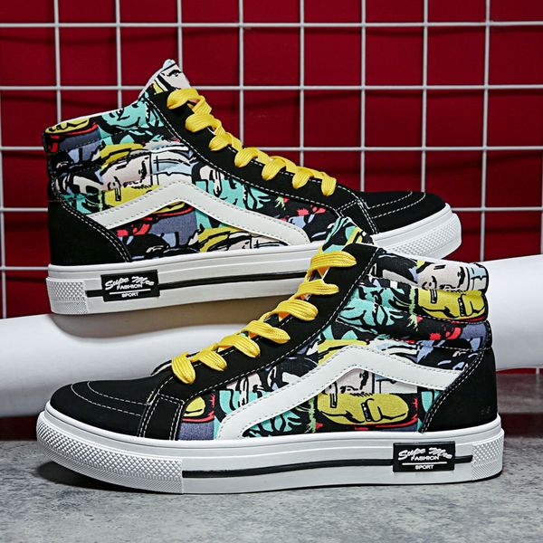 dress shoes fashion colorful print men canvas high sneakers breathable casual s vulcanized 230224, Black
dress shoes fashion colorful print men canvas high sneakers breathable casual s vulcanized 230224, Black