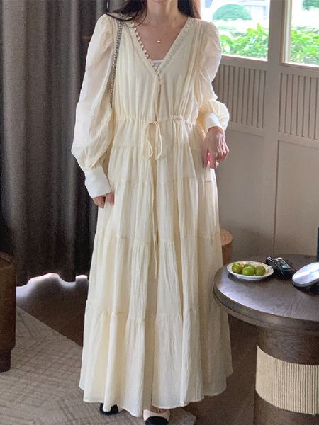 casual dresses korean fashion long dress women vintage autumn laceup waist loose solid color vneck full sleeve maxi elegant 230224, Black;gray
casual dresses korean fashion long dress women vintage autumn laceup waist loose solid color vneck full sleeve maxi elegant 230224, Black;gray
