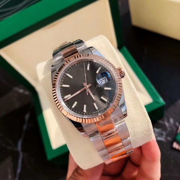 with original box 41mm mans woman luxury watch datejust date president 18k gold diamond dial asia 2813 movement mechanical automatic man, Slivery;brown
with original box 41mm mans woman luxury watch datejust date president 18k gold diamond dial asia 2813 movement mechanical automatic man, Slivery;brown