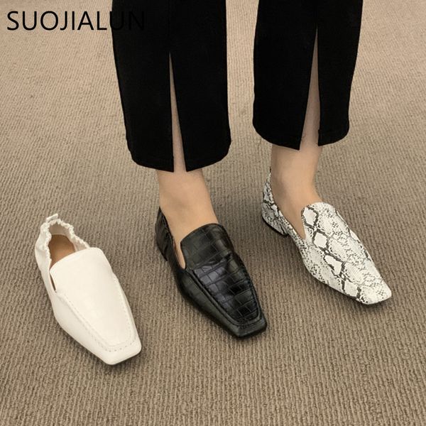 dress shoes suojialun 2023 spring women flats fashion square toe slip on soft leather ballet casual female zapatos mujer 230224, Black
dress shoes suojialun 2023 spring women flats fashion square toe slip on soft leather ballet casual female zapatos mujer 230224, Black