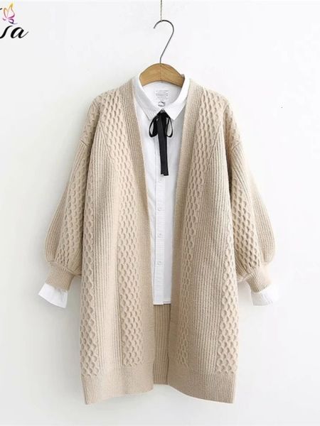 women's knits tees h.sa winter long sweater cardigans women lantern sleeve open stitch oversized sweater jacket clothes female knit coa, White
women's knits tees h.sa winter long sweater cardigans women lantern sleeve open stitch oversized sweater jacket clothes female knit coa, White