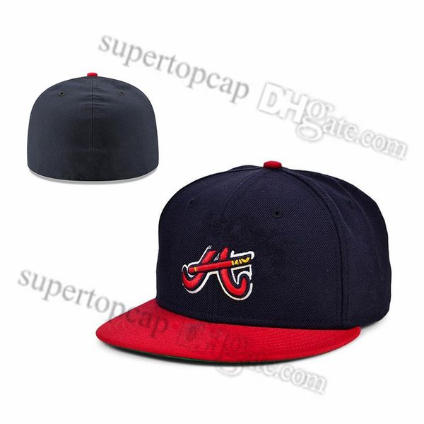 Image of 2023 Men&#039;s Baseball Full Closed Caps Summer Navy Blue Letter Bone Men Women Black Color All 32 Teams Casual Sport Flat Fitted hats &quot; A &quot; &quot; Atlanta Mix Colors F27-035