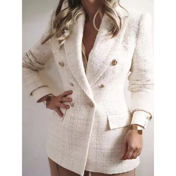 women s suits blazer traf textured double breasted blazer solid color casual retro long sleeve female chic jacket mujer 230223, White;black
women s suits blazer traf textured double breasted blazer solid color casual retro long sleeve female chic jacket mujer 230223, White;black