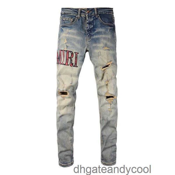 plaid 2023 amirs denim jeans designer pants man new high-street fashion brand worn-out men's torn jeans embroidered elastic slim pants, Blue
plaid 2023 amirs denim jeans designer pants man new high-street fashion brand worn-out men's torn jeans embroidered elastic slim pants, Blue