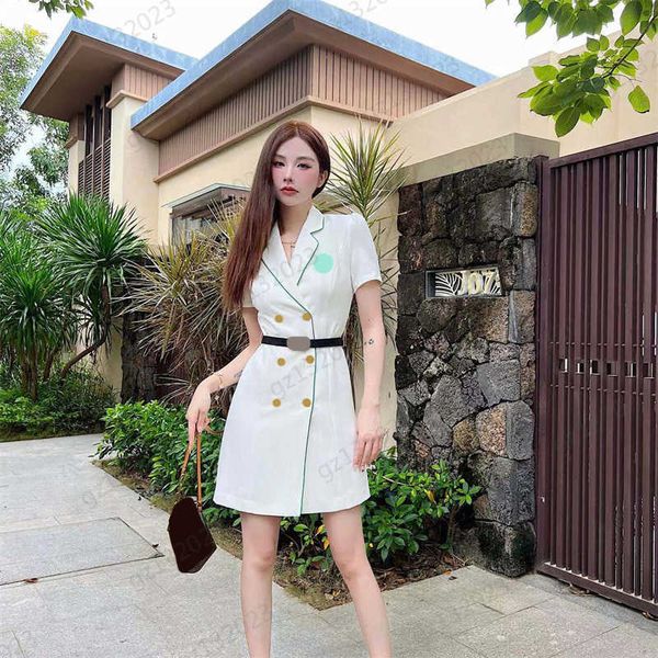 white dress chest green logo embroidered striped edge short sleeve dresses custom buttons leather belt lapels slimming maxiskit dresses for, Black;gray
white dress chest green logo embroidered striped edge short sleeve dresses custom buttons leather belt lapels slimming maxiskit dresses for, Black;gray