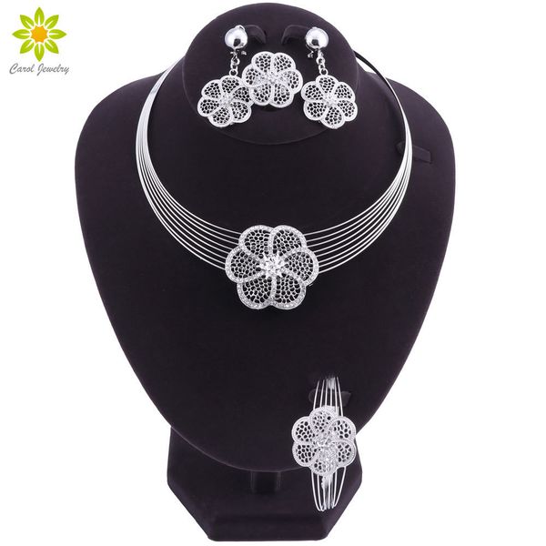 wedding jewelry sets vintage flower pendant necklace earrings bracelet ring set silver plated african bridal wedding costume jewelry sets 23, Slivery;golden
wedding jewelry sets vintage flower pendant necklace earrings bracelet ring set silver plated african bridal wedding costume jewelry sets 23, Slivery;golden