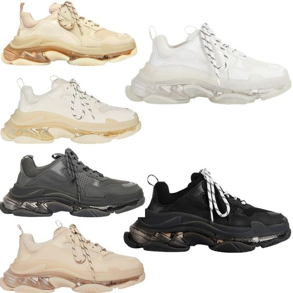casual shoes designer luxury men women triple 3 clear sole transparent white double layer foam mesh sneakers, Black
casual shoes designer luxury men women triple 3 clear sole transparent white double layer foam mesh sneakers, Black