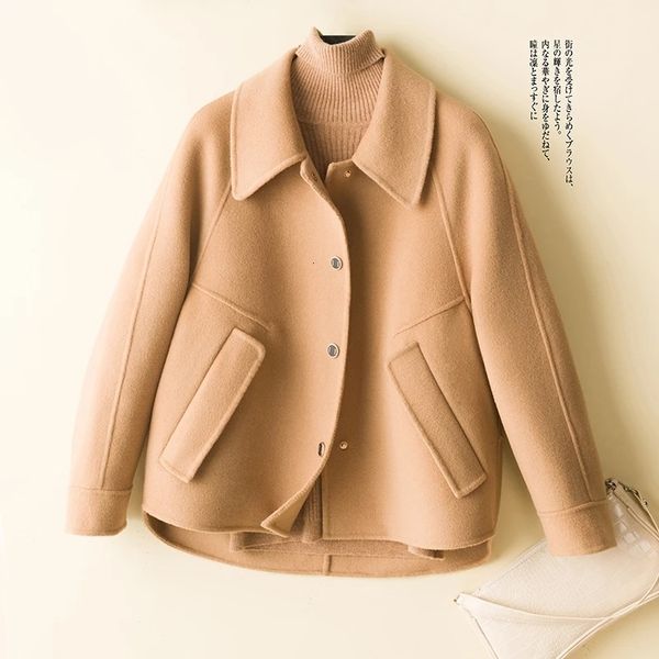 women's jackets doublesided cashmere coat woolen short foreign style small singlebreasted suit collar autumn winter outerwear 230223, Black;brown
women's jackets doublesided cashmere coat woolen short foreign style small singlebreasted suit collar autumn winter outerwear 230223, Black;brown