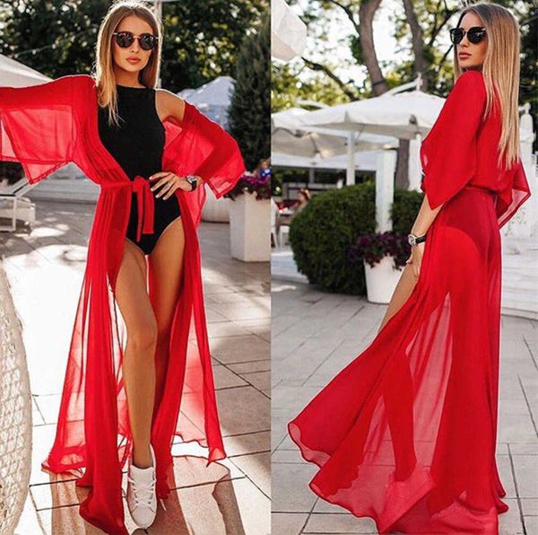 beach long dress summer women red robe bikini cover up tunic chiffon see-through swimsuit long beachwear, Black;gray
beach long dress summer women red robe bikini cover up tunic chiffon see-through swimsuit long beachwear, Black;gray