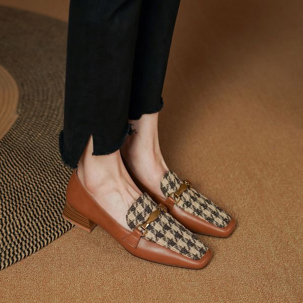 dress shoes britishstyle spring woven fabric patchwork squareheaded cow leather simple womens shoes with thick heel women 230224, Black
dress shoes britishstyle spring woven fabric patchwork squareheaded cow leather simple womens shoes with thick heel women 230224, Black