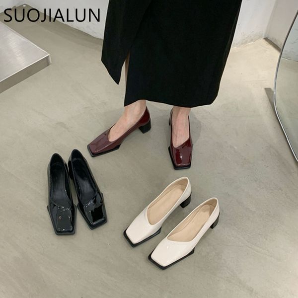 dress shoes suojialun 2022 spring shallow slip on women pumps square med heel ladies elegant office zapatillas mujer 230224, Black
dress shoes suojialun 2022 spring shallow slip on women pumps square med heel ladies elegant office zapatillas mujer 230224, Black