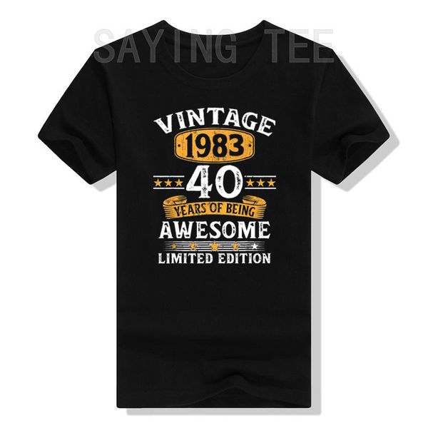 men's tshirts vintage 1983 40 year old 40th birthday gifts for men women tshirt mens clothing daddy husband present 230223, White;black
men's tshirts vintage 1983 40 year old 40th birthday gifts for men women tshirt mens clothing daddy husband present 230223, White;black