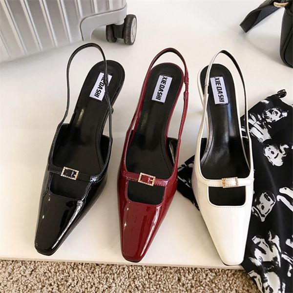 sandals 2022 brand women slingback shoes fashion shallow pointed toe sandal thin high heel ladies dress pumps 230224, Black
sandals 2022 brand women slingback shoes fashion shallow pointed toe sandal thin high heel ladies dress pumps 230224, Black