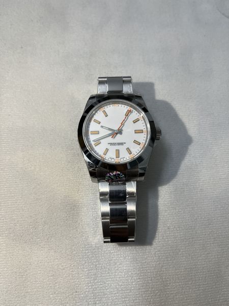 ar factory 116400 men's watch diameter 40 mm with 3131 movement solid sapphire glass mirror 904l steel cast watchband waterproof lumino, Slivery;brown
ar factory 116400 men's watch diameter 40 mm with 3131 movement solid sapphire glass mirror 904l steel cast watchband waterproof lumino, Slivery;brown