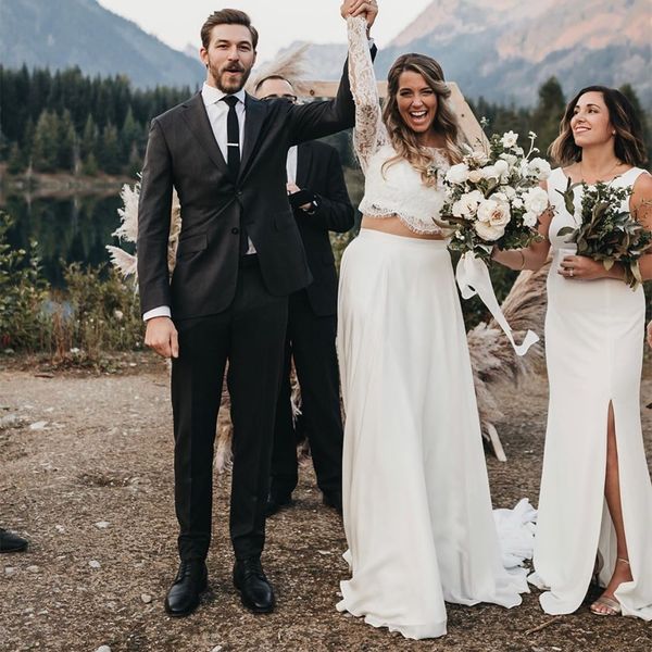 two piece boho wedding dress 2023 lace crop floor length chiffon beach bride dress with long sleeve elegant civil ladies a line country brid, White
two piece boho wedding dress 2023 lace crop floor length chiffon beach bride dress with long sleeve elegant civil ladies a line country brid, White