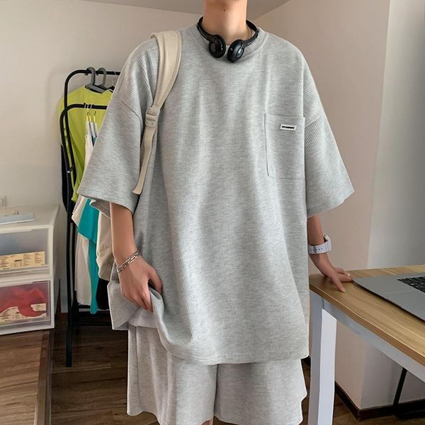 men s tracksuits summer waffle short sleeve t shirt loose leg casual pant tracksuit home suit cotton comfortable big sise 230224, Gray
men s tracksuits summer waffle short sleeve t shirt loose leg casual pant tracksuit home suit cotton comfortable big sise 230224, Gray