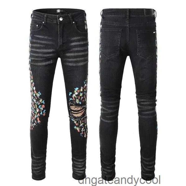 man personality jeans designer pants 2023 new style hole fashion amirs high street trousers slimming denim small foot paint jeans men hole p, Blue
man personality jeans designer pants 2023 new style hole fashion amirs high street trousers slimming denim small foot paint jeans men hole p, Blue