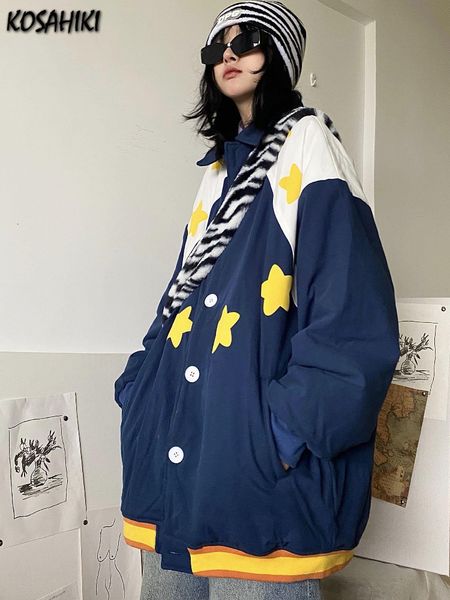 womens jackets kosahiki harajuku thick bomber jacket women star print vintage contrast color padded coat autumn loose wadded streetwear 2302, Black;brown
womens jackets kosahiki harajuku thick bomber jacket women star print vintage contrast color padded coat autumn loose wadded streetwear 2302, Black;brown