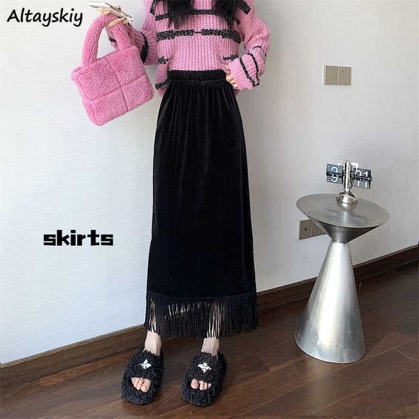 skirts midi skirts women vintage black tassel design high waist simple streetwear all-match spring slim korean fashion faldas l230224
skirts midi skirts women vintage black tassel design high waist simple streetwear all-match spring slim korean fashion faldas l230224