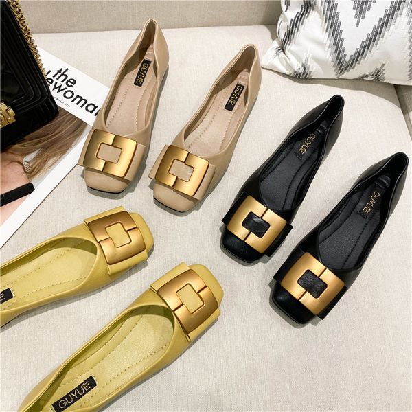 dress shoes fashion large size metal button square head shallow mouth flat shoes autumn versatile soft bottom casual women's shoes 2302, Black
dress shoes fashion large size metal button square head shallow mouth flat shoes autumn versatile soft bottom casual women's shoes 2302, Black