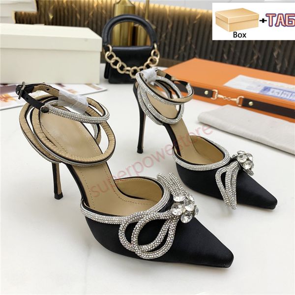 with box dress shoes mach 100 silk satin double bow crystal pumps designer sandal reflective women high luxury wedding sandals fashion women, Black
with box dress shoes mach 100 silk satin double bow crystal pumps designer sandal reflective women high luxury wedding sandals fashion women, Black