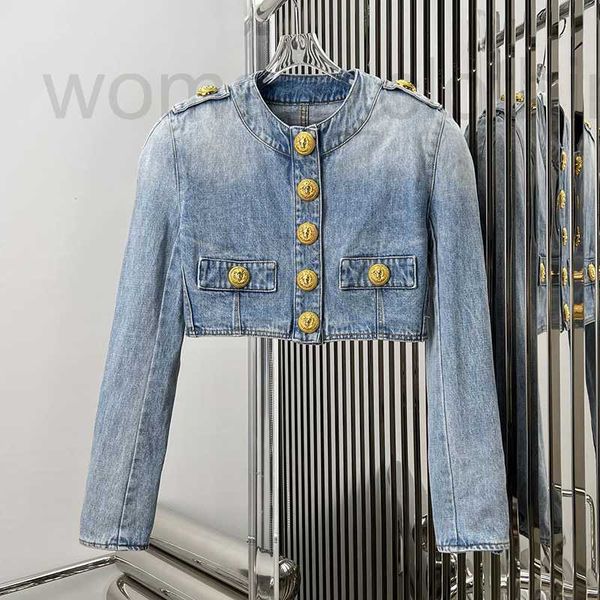 designer hip hop denim jackets glod button ornament coat lady street style short jacket fashion crew neck coats ys0f, Black;brown
designer hip hop denim jackets glod button ornament coat lady street style short jacket fashion crew neck coats ys0f, Black;brown