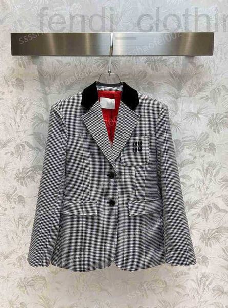 women's jackets designer luxury womens houndstooth velvet collar suit red lining aw black stitching design lapel letter embroidery jack, Black;brown
women's jackets designer luxury womens houndstooth velvet collar suit red lining aw black stitching design lapel letter embroidery jack, Black;brown