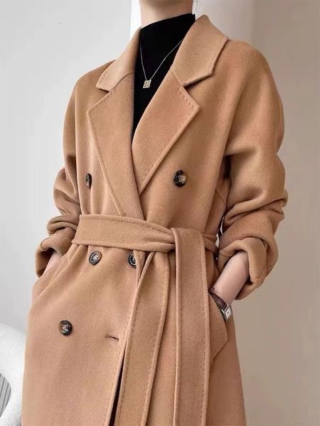 women's jackets autumn and winter doublesided cashmere coat women's highend doublebreasted thickened midlength woolen women 230223, Black;brown
women's jackets autumn and winter doublesided cashmere coat women's highend doublebreasted thickened midlength woolen women 230223, Black;brown