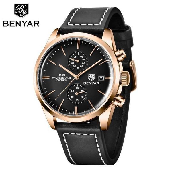 benyar classic fashion quartz men's sports chronograph calendar men's quartz watch by-5187, Slivery;brown
benyar classic fashion quartz men's sports chronograph calendar men's quartz watch by-5187, Slivery;brown