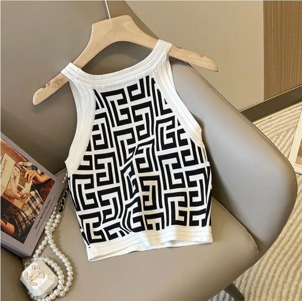23ss new women's outerwear vest temperament all-match knitted t-shirt net red the same style vest retro sleeveless top, White
23ss new women's outerwear vest temperament all-match knitted t-shirt net red the same style vest retro sleeveless top, White