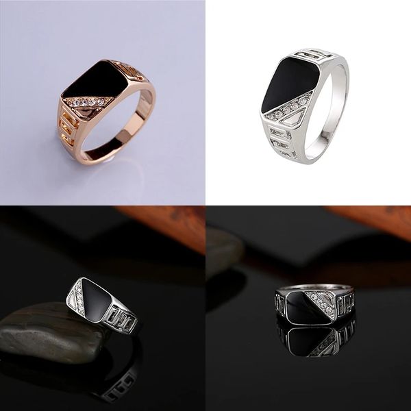 band rings new fashion male jewelry classic gold color rhinestone wedding ring high quatity black enamel ring men christmas party gift ring, Silver
band rings new fashion male jewelry classic gold color rhinestone wedding ring high quatity black enamel ring men christmas party gift ring, Silver