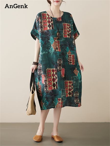 casual dresses cotton vintage print spring summer for women short sleeve loose midi dress robe femme elegant clothing 230224, Black;gray
casual dresses cotton vintage print spring summer for women short sleeve loose midi dress robe femme elegant clothing 230224, Black;gray