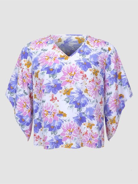women's plus size t-shirt finjani fashion woman blouses plus size women's clothing tie-dye print doll-sleeve short sleeve 230224, Black
women's plus size t-shirt finjani fashion woman blouses plus size women's clothing tie-dye print doll-sleeve short sleeve 230224, Black