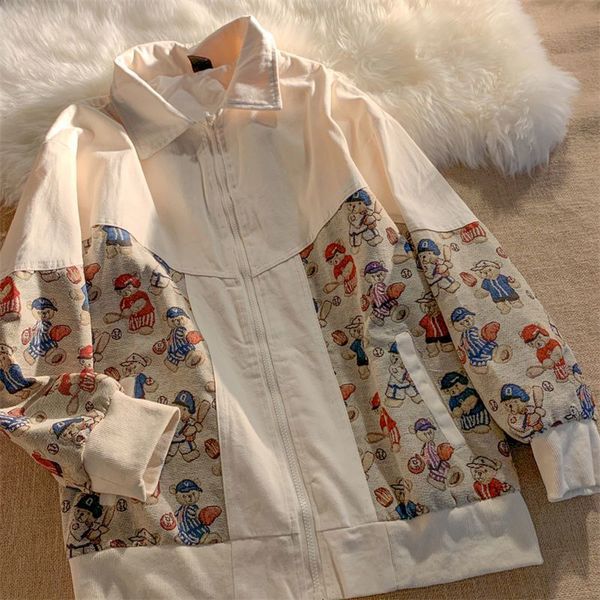 womens jackets woman design sense niche stitching bear print men women spring autumn loose retro baseball uniform cardigan ins 230224, Black;brown
womens jackets woman design sense niche stitching bear print men women spring autumn loose retro baseball uniform cardigan ins 230224, Black;brown