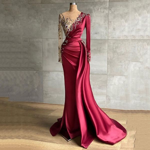 party dresses bridalaffair burgundy evening dress for party satin beaded pearls long sleeves pleats elegant mermaid prom gowns celebrity dre, White;black
party dresses bridalaffair burgundy evening dress for party satin beaded pearls long sleeves pleats elegant mermaid prom gowns celebrity dre, White;black