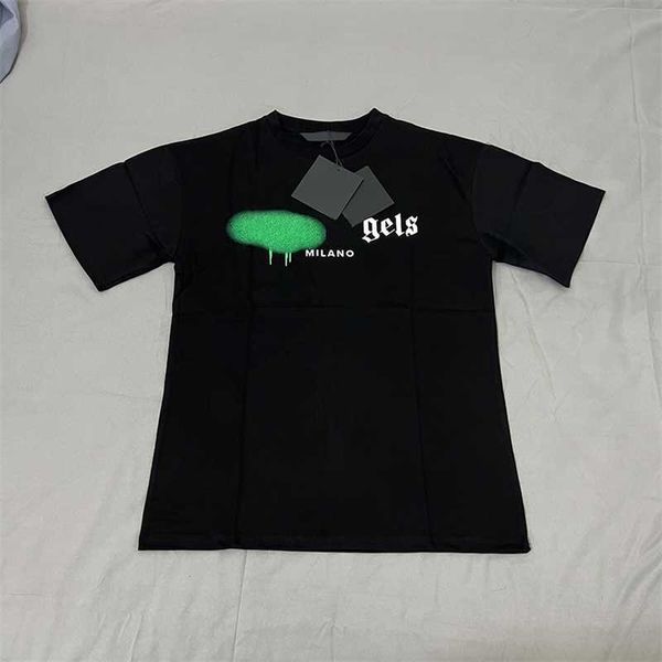 mens designer tshirt clothing spray letter short sleeve spring summer link men and women tee, White;black
