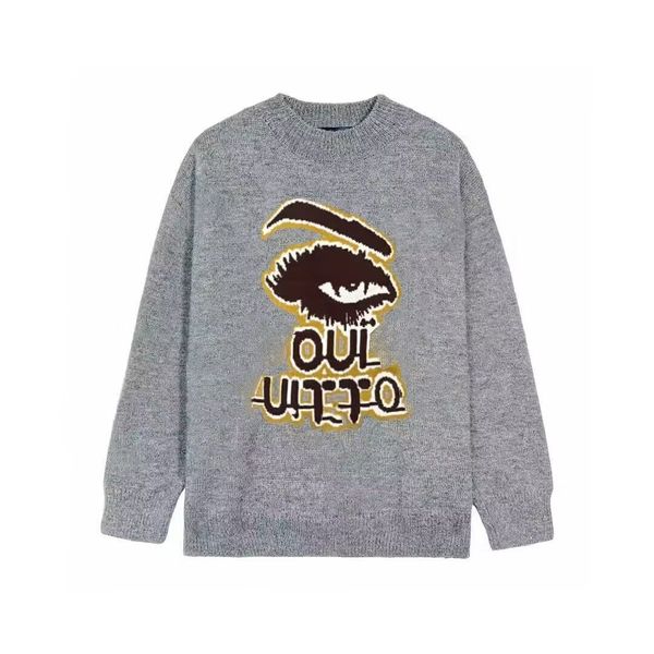 2023 men women sweaters jacquard letter style long-sleeved crew neck fashion loose casual knitted sweater devil eye, White;black
2023 men women sweaters jacquard letter style long-sleeved crew neck fashion loose casual knitted sweater devil eye, White;black