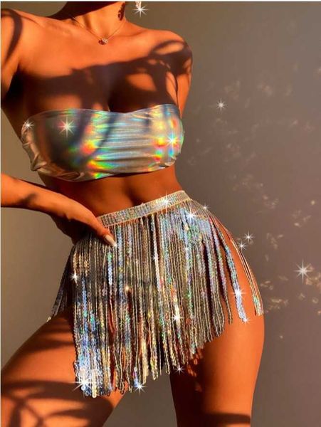 women's swimwear women's 3 piece bikini sets fashion bandage tube and sequin tassel skirt with thong shiny swimsuits holiday swim, White;black
women's swimwear women's 3 piece bikini sets fashion bandage tube and sequin tassel skirt with thong shiny swimsuits holiday swim, White;black