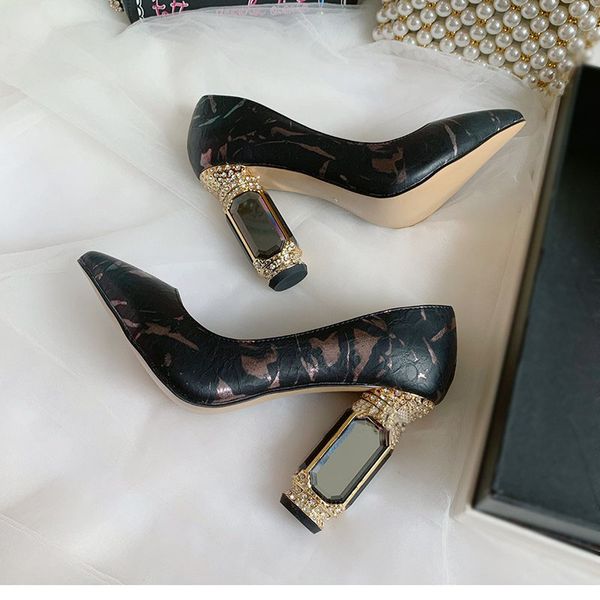 fashion women elegant high heel sandals pointed toe platform shoes crystal chunky heel shoes lady thick heel, Black
fashion women elegant high heel sandals pointed toe platform shoes crystal chunky heel shoes lady thick heel, Black