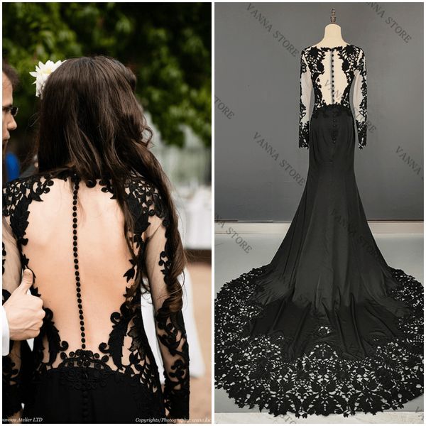 party dresses 17006#vanna black wedding with cape bridal illusion back fishtail gothic mermaid gown 230224, White;black
party dresses 17006#vanna black wedding with cape bridal illusion back fishtail gothic mermaid gown 230224, White;black