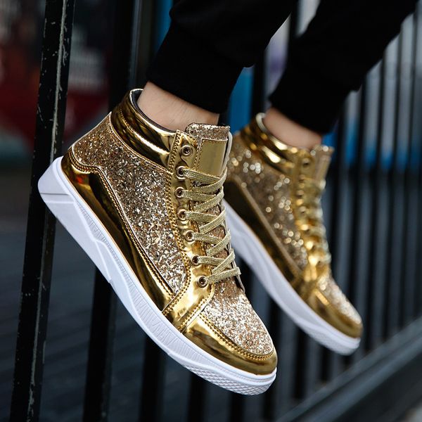 dress shoes fashion men high gold shiny casual retro silver boots trend crystal hip hop lightweight soft sole fall 230224, Black
dress shoes fashion men high gold shiny casual retro silver boots trend crystal hip hop lightweight soft sole fall 230224, Black