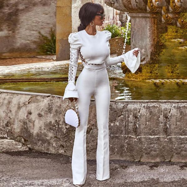 women s two piece pant winter style long sleeve flare black white pieces bandage set celebrity designer fashion party 230224
women s two piece pant winter style long sleeve flare black white pieces bandage set celebrity designer fashion party 230224