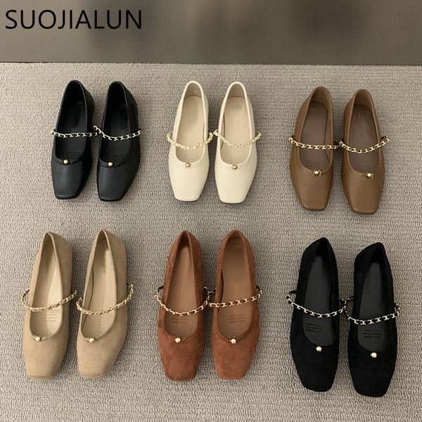 dress shoes suojialun 2023 spring brand women flat fashion chain shallow slip on ballet flats casual ballerina soft loafers 230224, Black
dress shoes suojialun 2023 spring brand women flat fashion chain shallow slip on ballet flats casual ballerina soft loafers 230224, Black